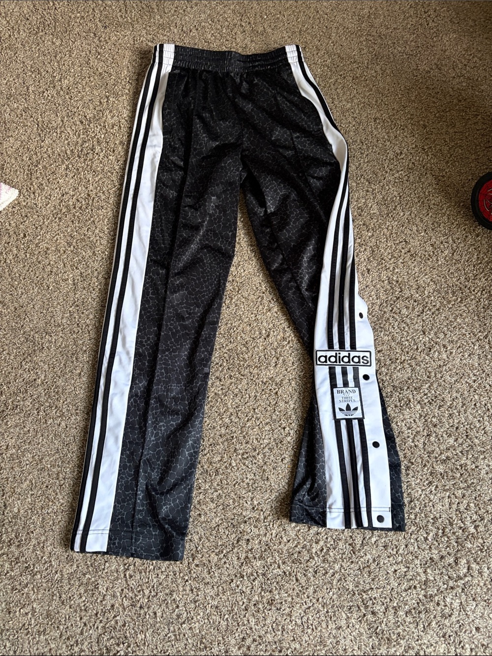 adidas Black Jogger Pants with White Side Stripes